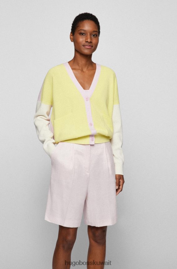 4TFNJN719 أصفر/وردي Hugo Boss كارديجان ج فابيانكا 50471990 أصفر