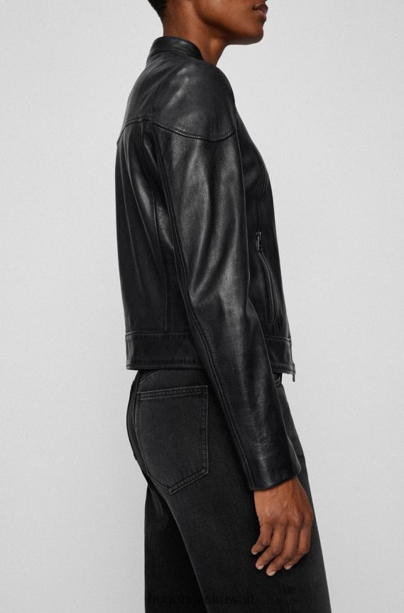 4TFNJN720 أزرق غامق/أسود Hugo Boss سترة جلدية C Safima 50472482 أزرق داكن