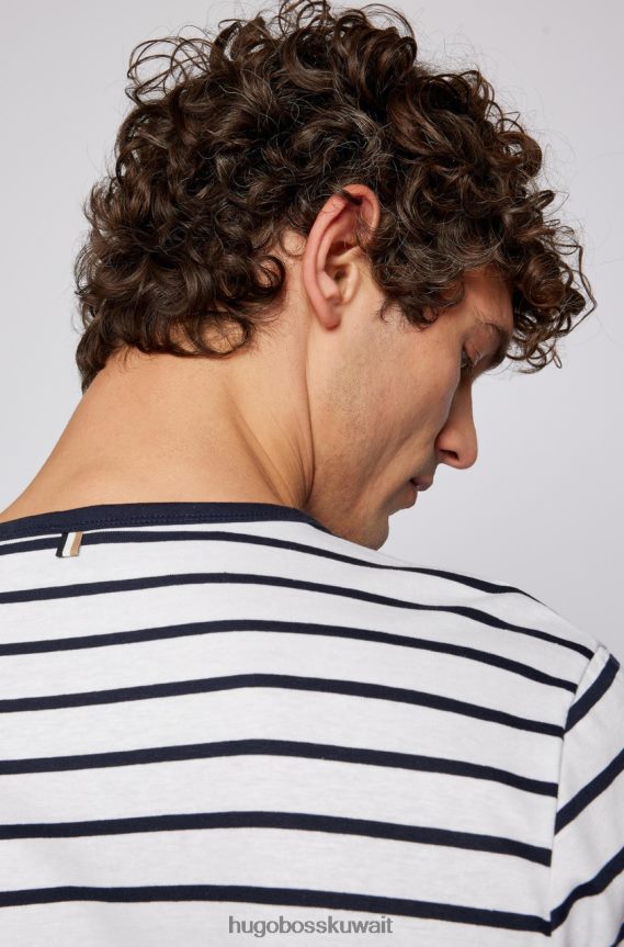 4TFNJN72 أزرق غامق/أبيض Hugo Boss تي شيرت تيبورت 50468630 أزرق داكن