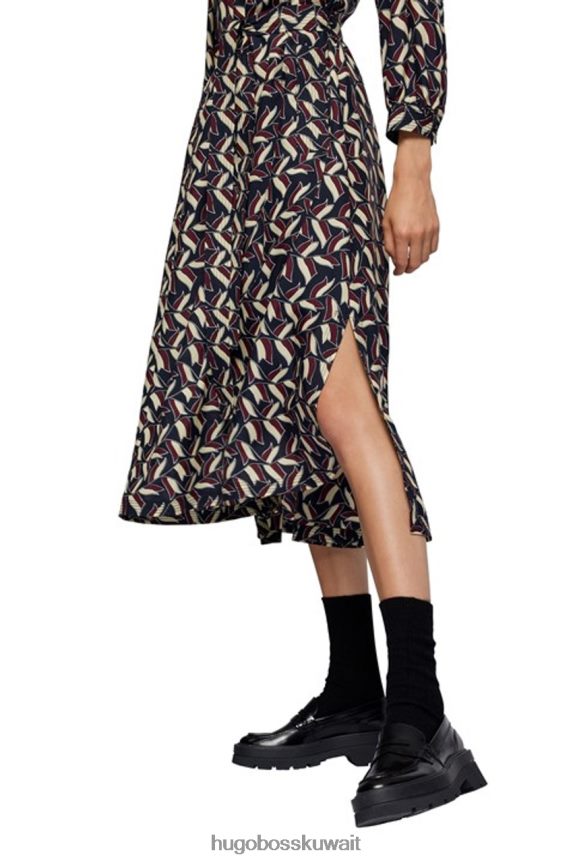 4TFNJN741 البحرية/زهرة النبيذ Hugo Boss فستان دياني 50459240 كحلي