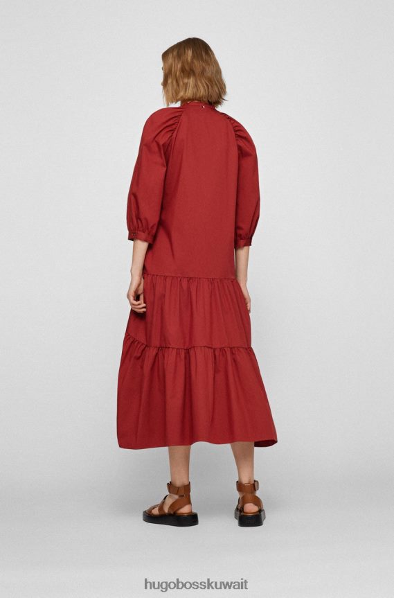 4TFNJN744 احمر غامق Hugo Boss فستان ديبيرا 50469188 أحمر داكن