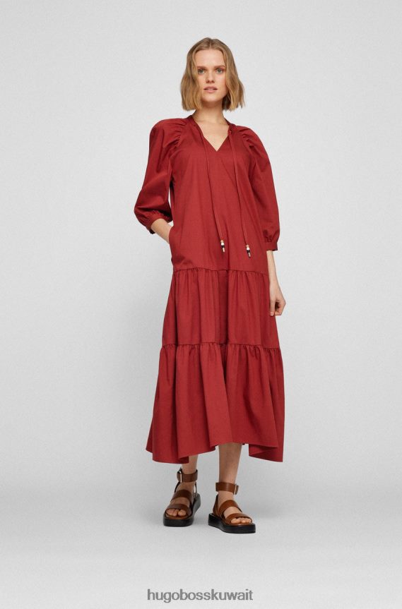 4TFNJN744 احمر غامق Hugo Boss فستان ديبيرا 50469188 أحمر داكن