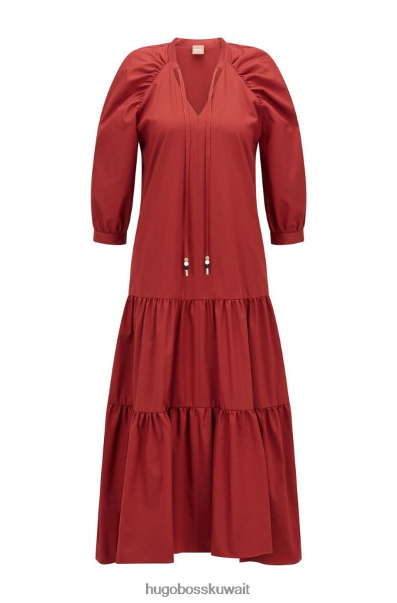 4TFNJN744 احمر غامق Hugo Boss فستان ديبيرا 50469188 أحمر داكن