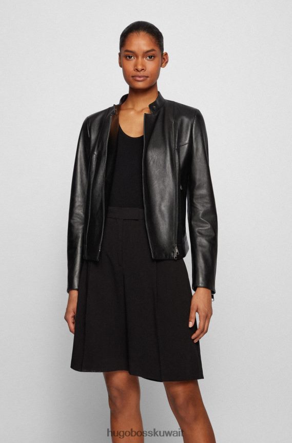 4TFNJN747 أسود/باستيلجرين Hugo Boss سترة جلدية ساماكي 50454472 أسود