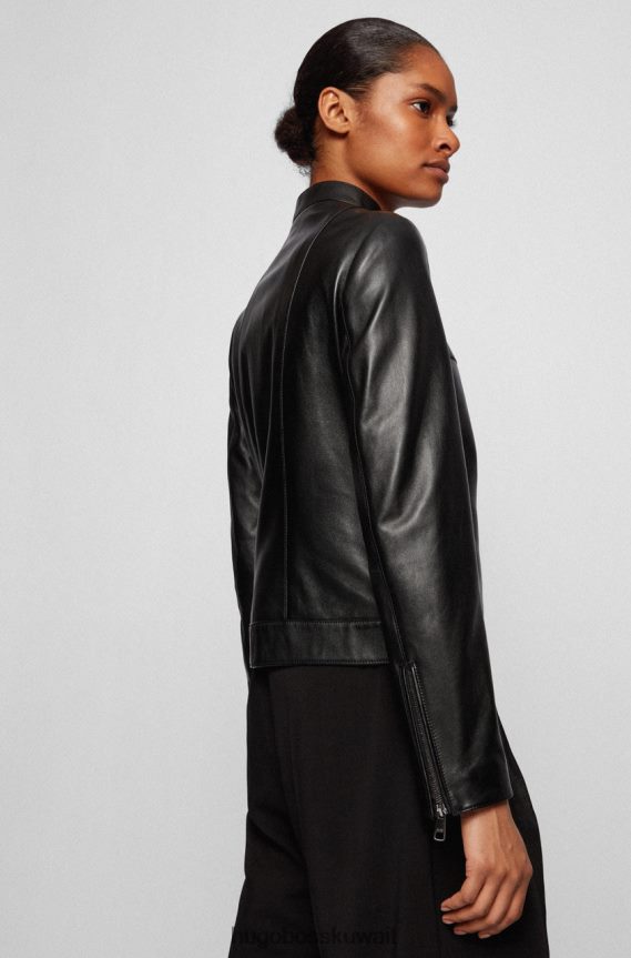 4TFNJN747 أسود/باستيلجرين Hugo Boss سترة جلدية ساماكي 50454472 أسود