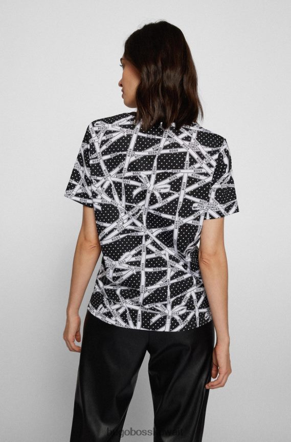4TFNJN754 أسود Hugo Boss تي شيرت غير ملفوف Ecosa 50466256 أسود