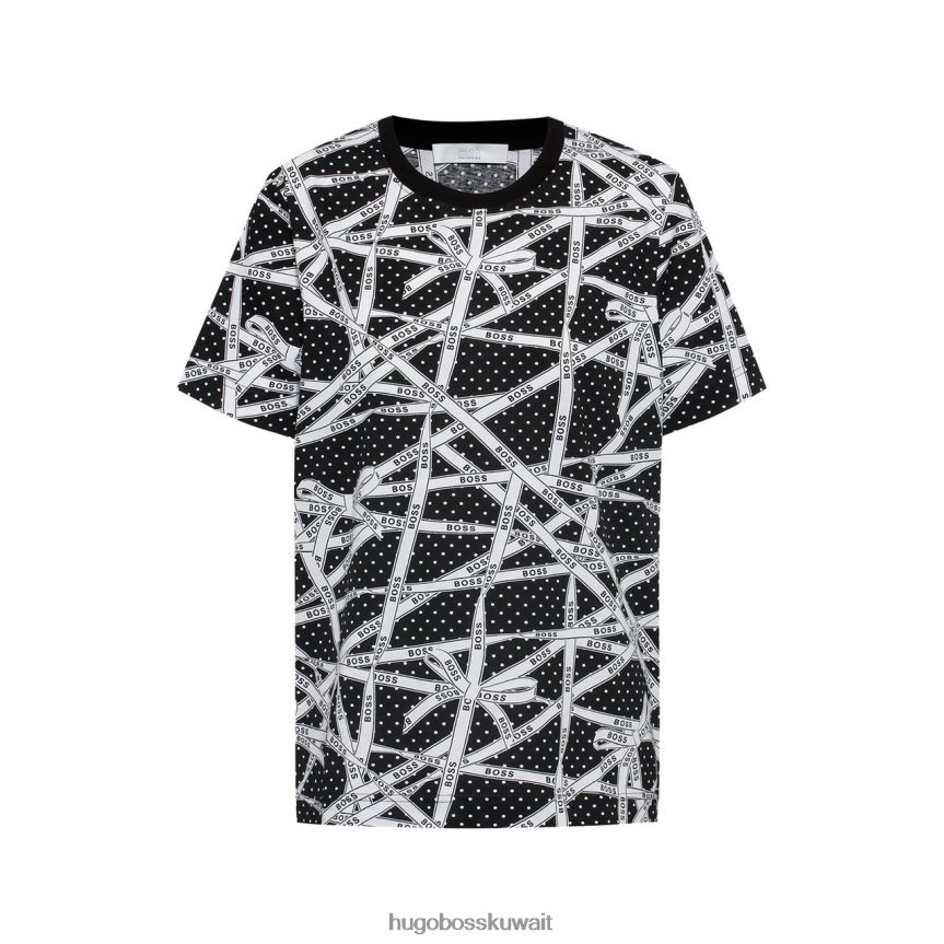 4TFNJN754 أسود Hugo Boss تي شيرت غير ملفوف Ecosa 50466256 أسود