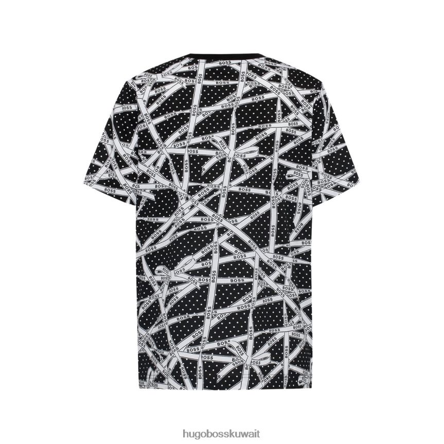 4TFNJN754 أسود Hugo Boss تي شيرت غير ملفوف Ecosa 50466256 أسود