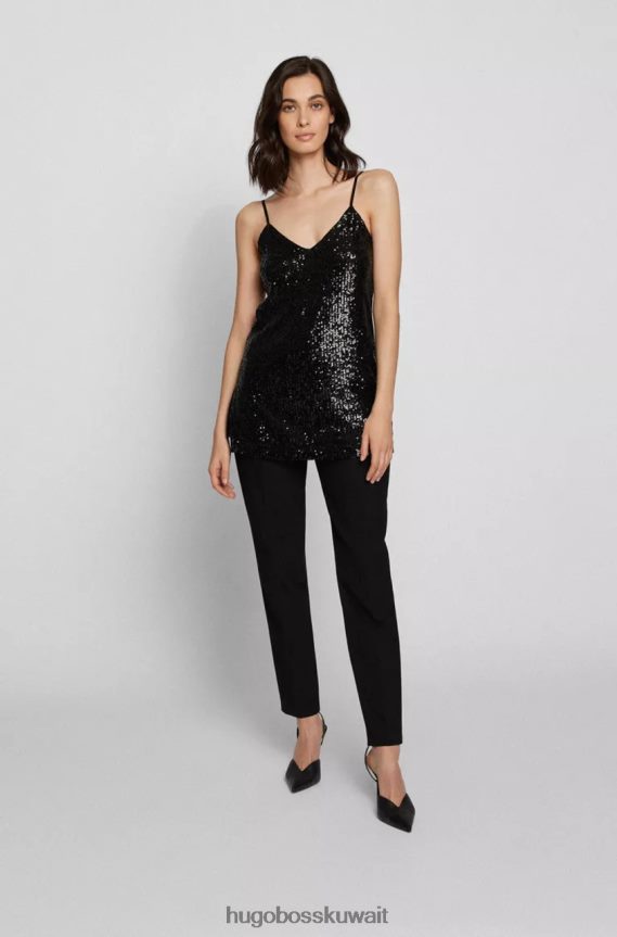 4TFNJN756 الذهب الأسود Hugo Boss كامي توب سي إيسان 50464155 أسود