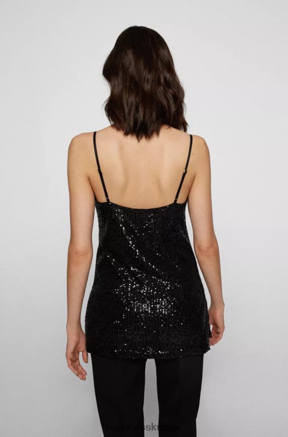 4TFNJN756 الذهب الأسود Hugo Boss كامي توب سي إيسان 50464155 أسود