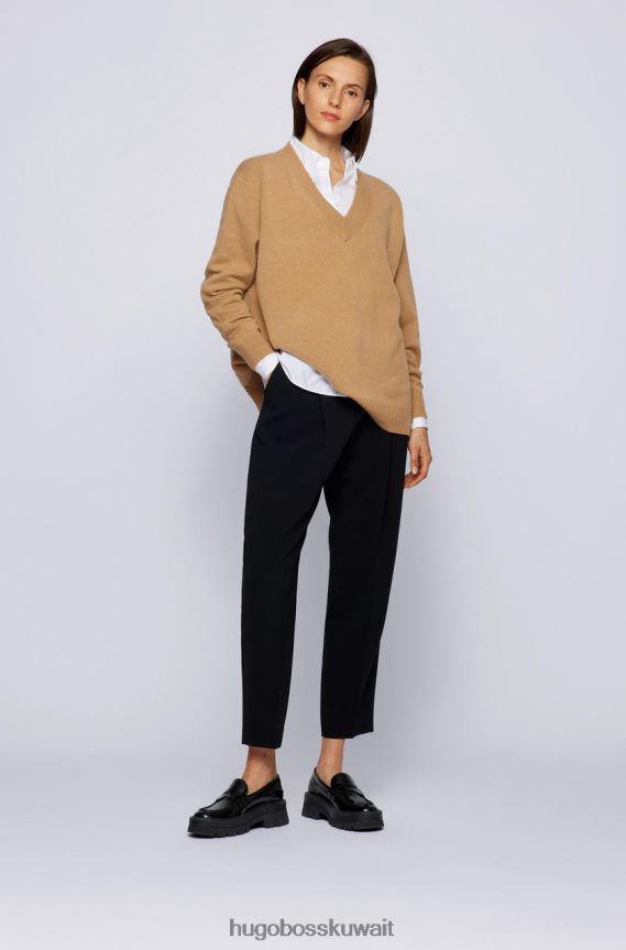 4TFNJN758 الجمل / الفضة Hugo Boss الكشمير متماسكة فريني 50459504 الجمل