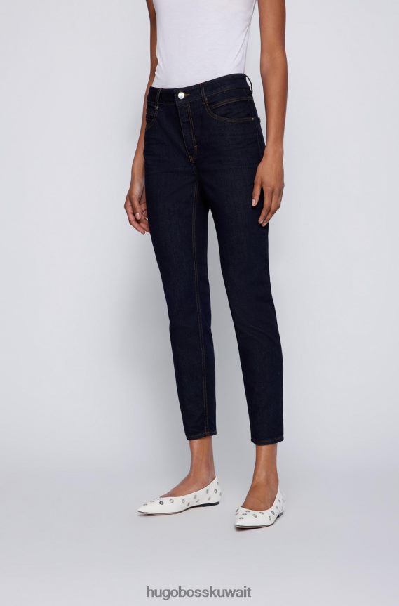 4TFNJN759 القوات البحرية Hugo Boss جينز نحيل محصول 50441201 كحلي