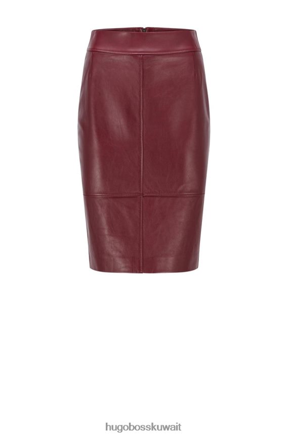 4TFNJN761 خمر Hugo Boss تنورة جلدية سيلريتا 50457102 النبيذ