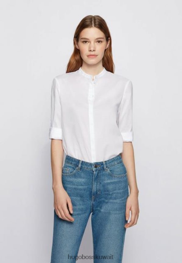 4TFNJN763 أبيض / زيتوني Hugo Boss بلوزة ج بيفيليز 50463988 أبيض