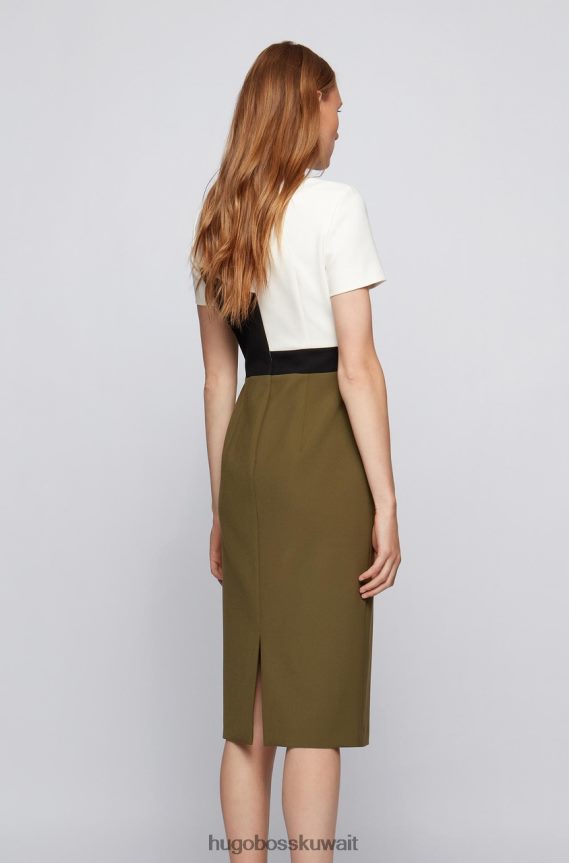 4TFNJN765 زيتون Hugo Boss فستان ديزونا 50457913 زيتوني