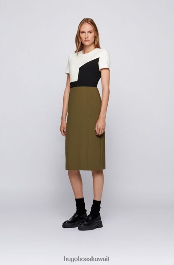 4TFNJN765 زيتون Hugo Boss فستان ديزونا 50457913 زيتوني