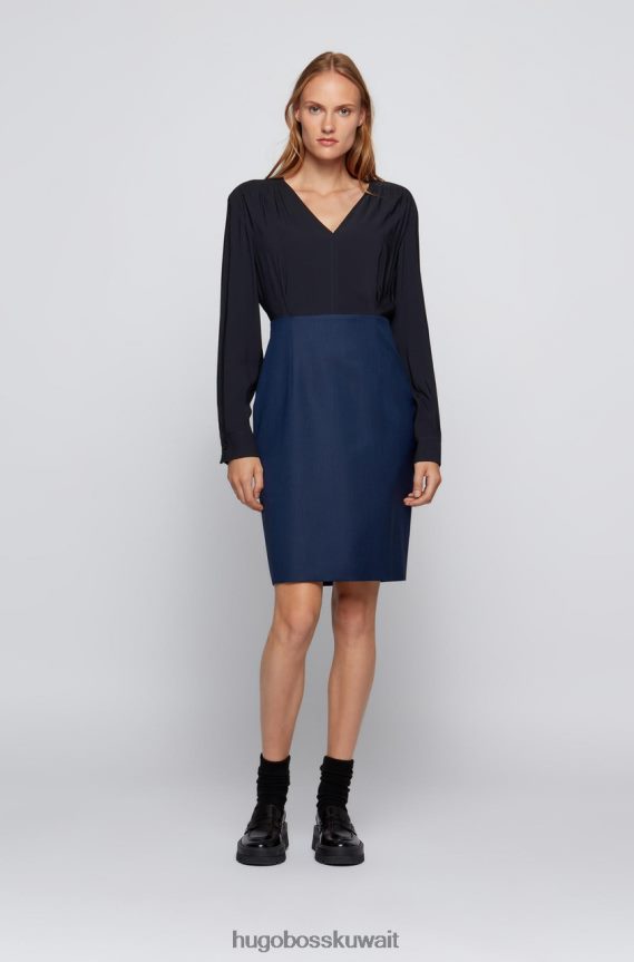 4TFNJN766 أزرق Hugo Boss فستان داساريا 50460528 أزرق