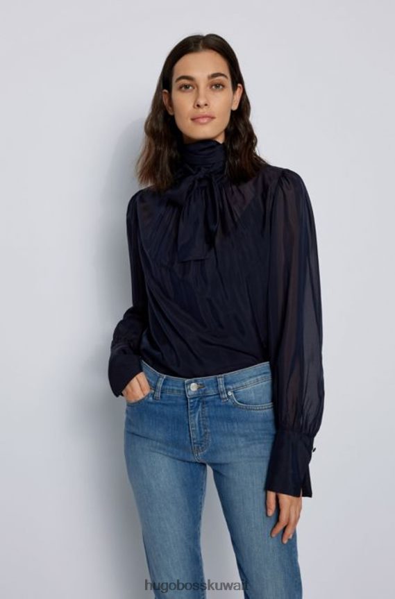 4TFNJN774 القوات البحرية Hugo Boss بلوزة l/s itega 50461833 كحلي