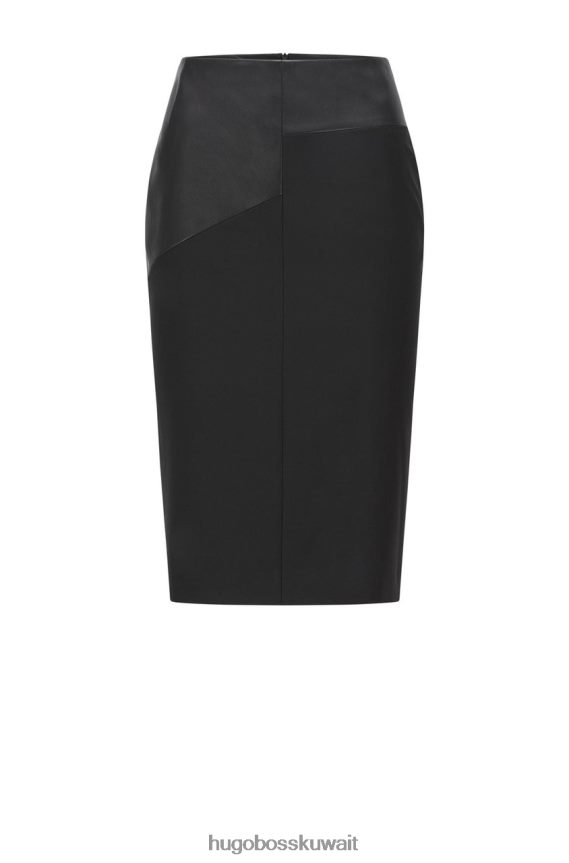 4TFNJN776 أسود Hugo Boss تنورة قلم رصاص فيزونا 50457884 أسود