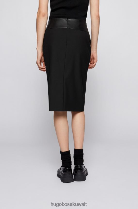 4TFNJN776 أسود Hugo Boss تنورة قلم رصاص فيزونا 50457884 أسود