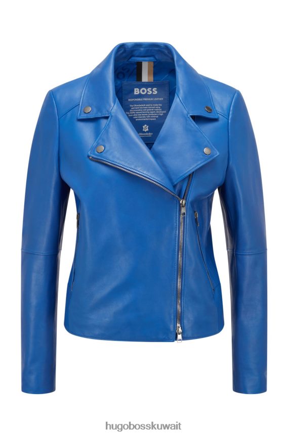 4TFNJN777 فضي/زيتوني/أزرق/كاكي Hugo Boss سترة جلدية ج ساليلي 50457105 فضية