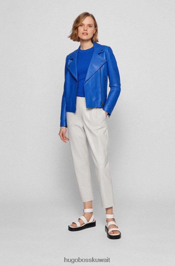 4TFNJN777 فضي/زيتوني/أزرق/كاكي Hugo Boss سترة جلدية ج ساليلي 50457105 فضية