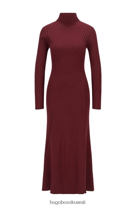 4TFNJN778 خمر Hugo Boss فستان متماسكة فيرن 50461770 النبيذ