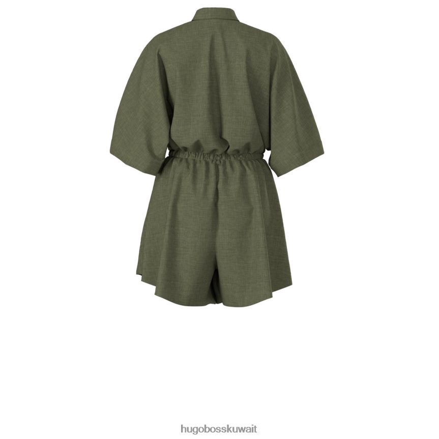 4TFNJN786 أبيض/أخضر داكن Hugo Boss فستان ج جر 50453785 أبيض