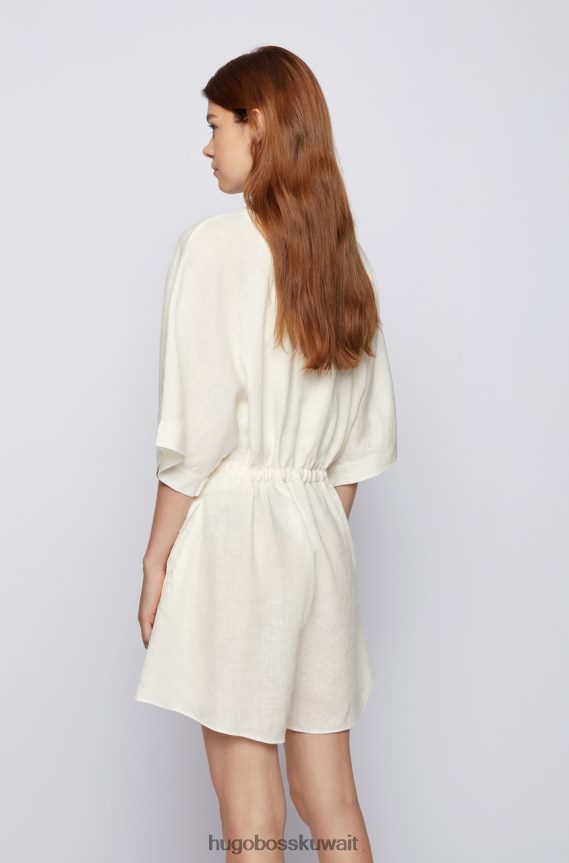 4TFNJN786 أبيض/أخضر داكن Hugo Boss فستان ج جر 50453785 أبيض