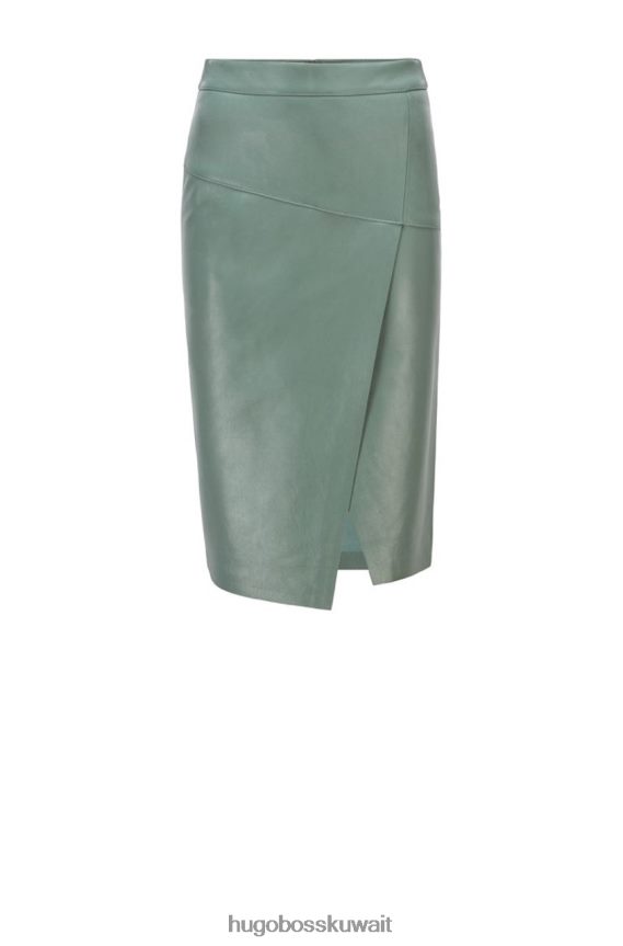 4TFNJN792 أسود/باستيلجرين Hugo Boss تنورة جلدية سيلوا 50453185 أسود