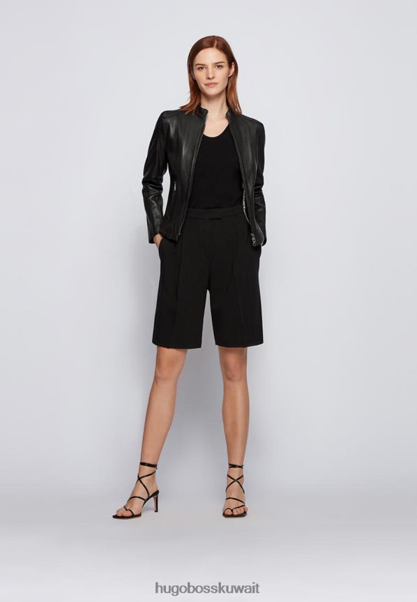 4TFNJN803 أسود Hugo Boss سترة جلدية ج Sabella1 50453173 أسود