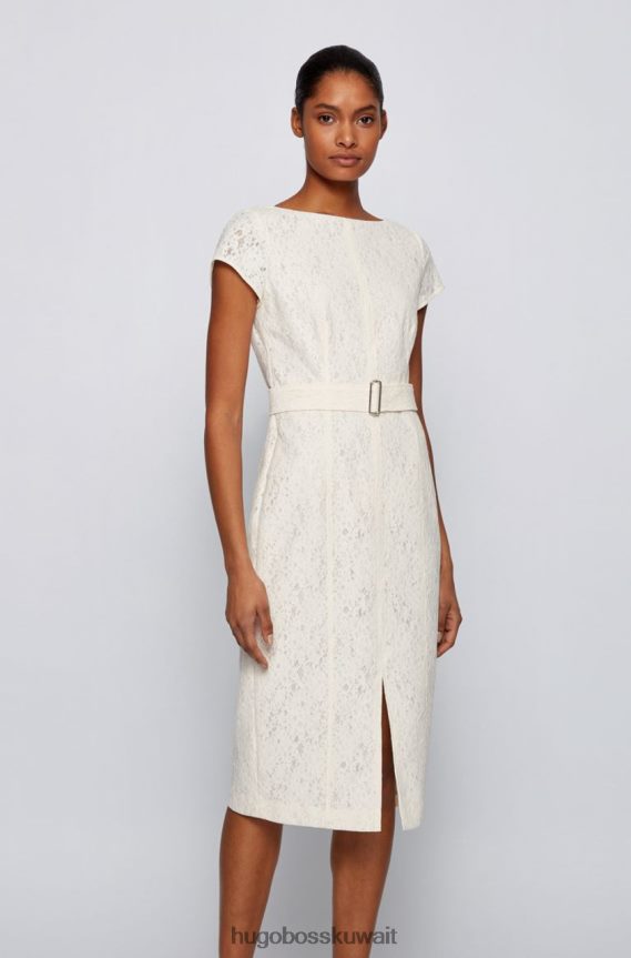 4TFNJN804 أبيض Hugo Boss فستان ديرجيتالا 50453439 أبيض
