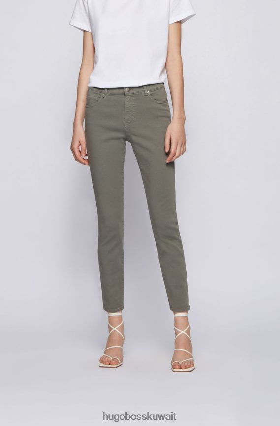 4TFNJN806 زيتوني/بيج/وردي Hugo Boss جينز سليم كروب 1.0 50450543 زيتوني