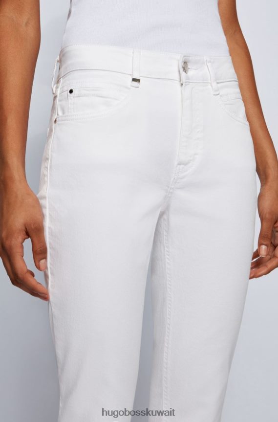 4TFNJN812 أبيض Hugo Boss جينز سليم كروب 3.0 50450547 أبيض