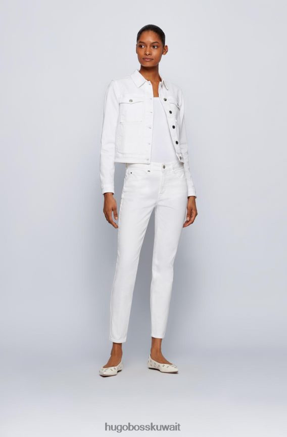 4TFNJN812 أبيض Hugo Boss جينز سليم كروب 3.0 50450547 أبيض