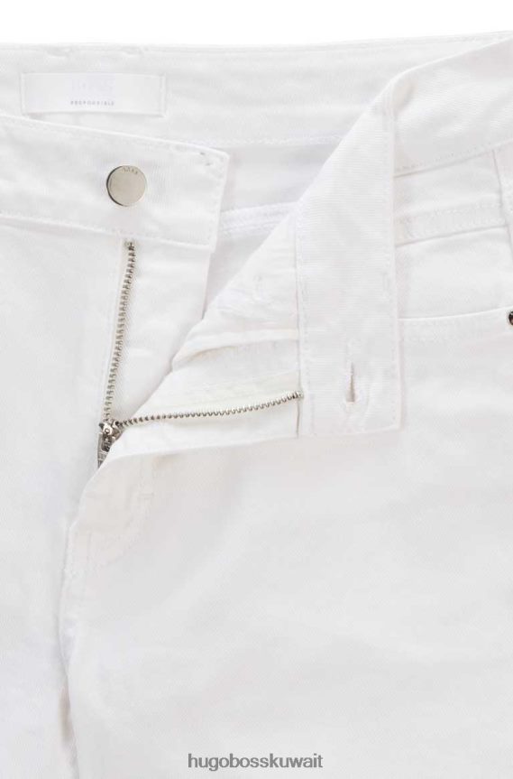 4TFNJN812 أبيض Hugo Boss جينز سليم كروب 3.0 50450547 أبيض
