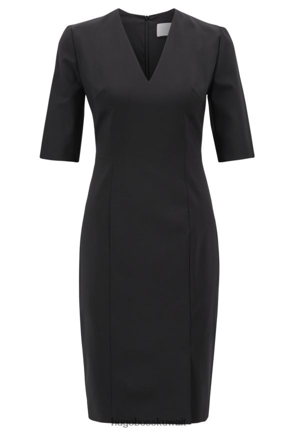 4TFNJN820 أسود/كحلي Hugo Boss فستان دالينو 50395627 أسود