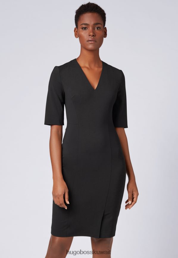 4TFNJN820 أسود/كحلي Hugo Boss فستان دالينو 50395627 أسود