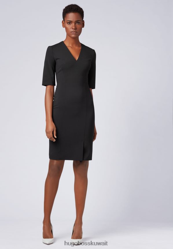 4TFNJN820 أسود/كحلي Hugo Boss فستان دالينو 50395627 أسود