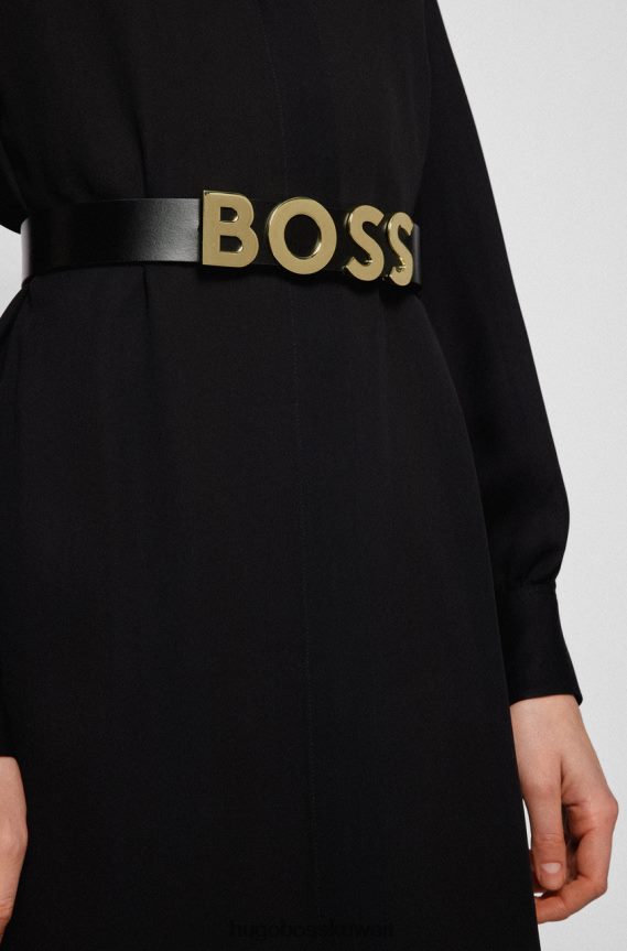4TFNJN836 أسود Hugo Boss حزام جريء 50470631 أسود