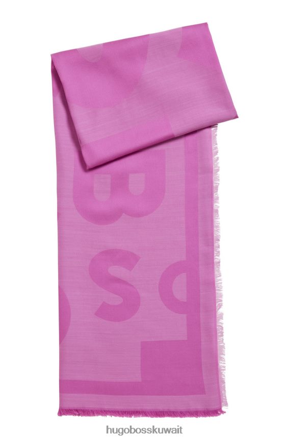 4TFNJN837 الوردي / الفضي / الأزرق Hugo Boss وشاح ليدونيا 50474128 وردي