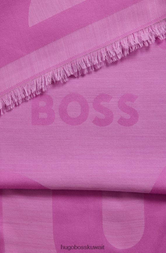 4TFNJN837 الوردي / الفضي / الأزرق Hugo Boss وشاح ليدونيا 50474128 وردي