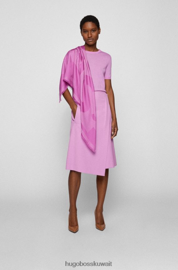 4TFNJN837 الوردي / الفضي / الأزرق Hugo Boss وشاح ليدونيا 50474128 وردي