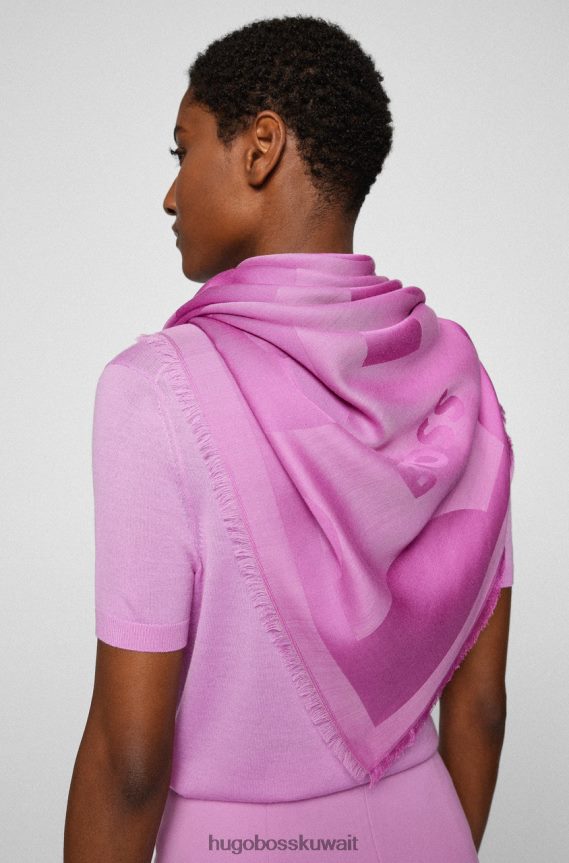 4TFNJN837 الوردي / الفضي / الأزرق Hugo Boss وشاح ليدونيا 50474128 وردي