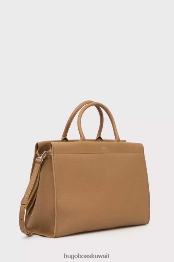 4TFNJN844 بيج/أسود Hugo Boss حقيبة عمل كاتلين 50471390 بيج
