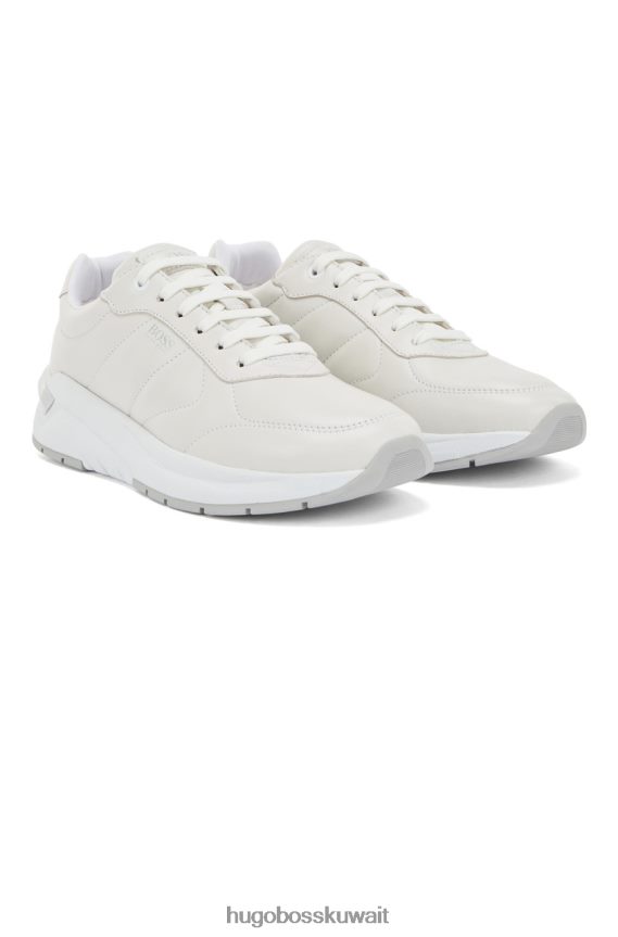 4TFNJN879 أبيض / أسمر Hugo Boss حذاء رياضي سكايلر 50459719 أبيض