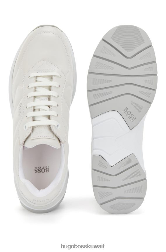 4TFNJN879 أبيض / أسمر Hugo Boss حذاء رياضي سكايلر 50459719 أبيض