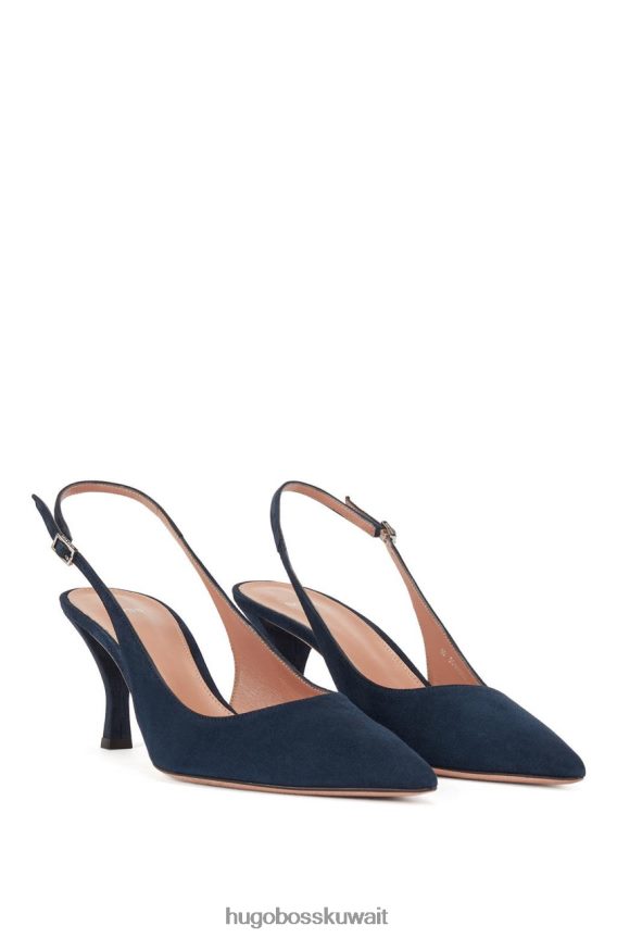 4TFNJN883 أزرق داكن/أخضر فاتح/بيج Hugo Boss كعب Slingback أوليفيا 50456221 أزرق داكن