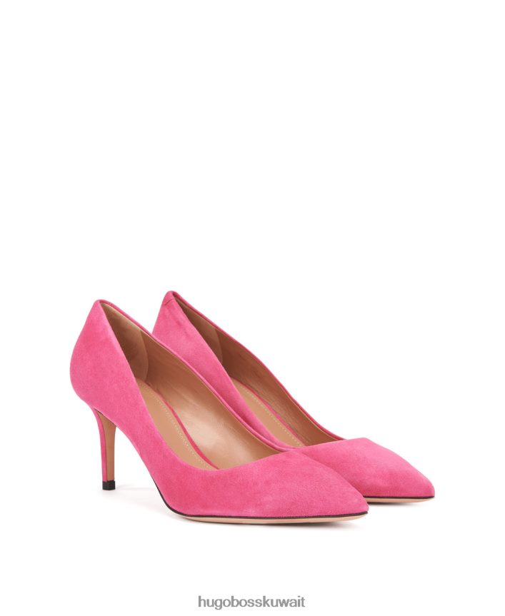 4TFNJN889 مشرقبينك/باستيلبينك/فضي Hugo Boss مضخة بكعب إدي 50389099 برايت بينك