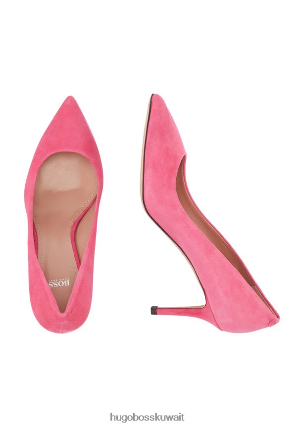 4TFNJN889 مشرقبينك/باستيلبينك/فضي Hugo Boss مضخة بكعب إدي 50389099 برايت بينك